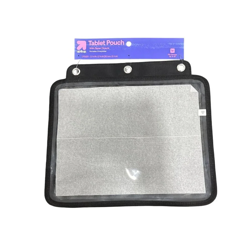 Up & Up Tablet Pouch With Zipper Closure & 3 Grommets For Binder Organization Bl